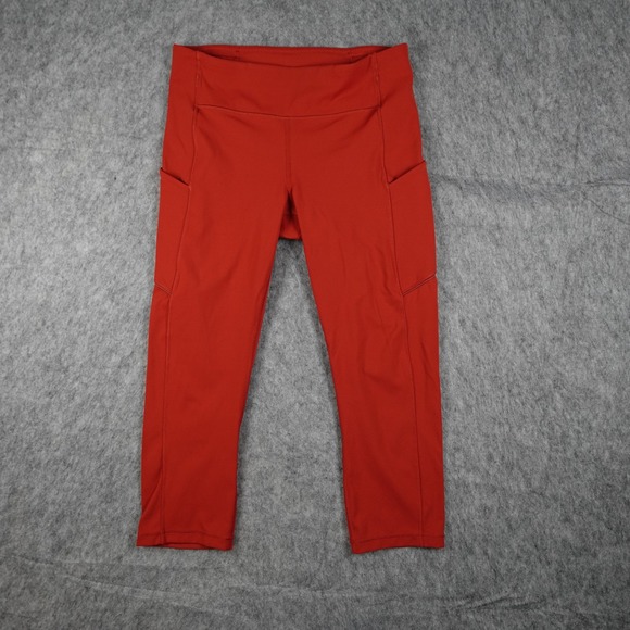 lululemon athletica Pants - Lululemon Leggings Women Eight Red Speed Up Crop 21" Run Gym Athletic Workout